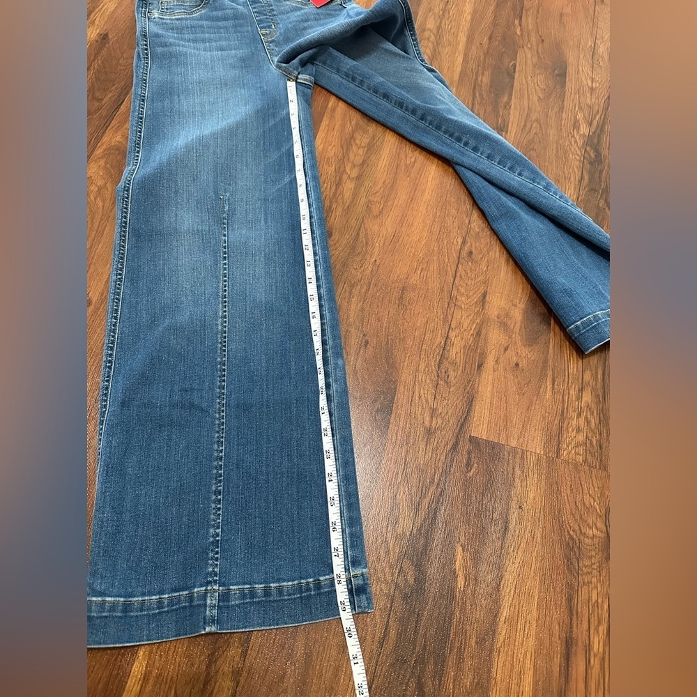 SPANX Seamed Front Wide Leg Jeans In Vintage Índigo Wash - Picture 13 of 15